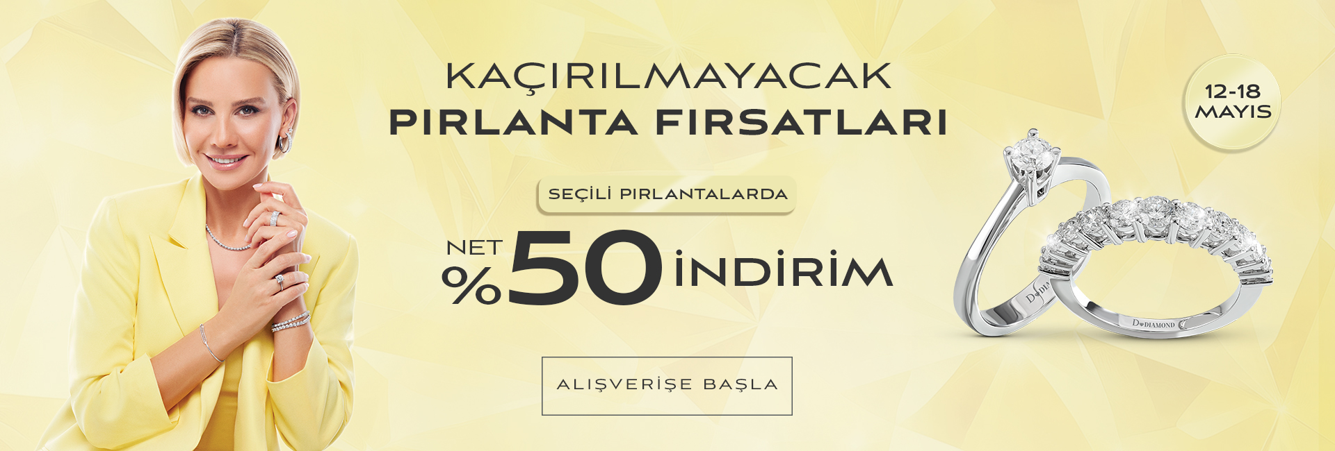 Kaçırılmayacak Pırlanta Fırsatları Net %50 İndirim!